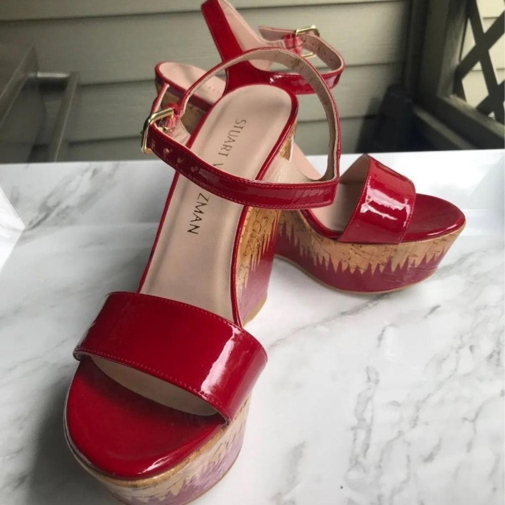 Stuart Weitzman wedge sling sandals